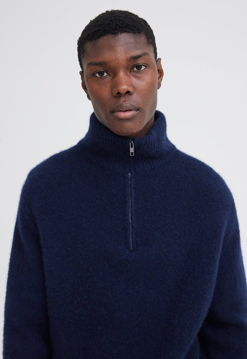 Jac+Jack Floss Wool Cashmere Sweater - Navy